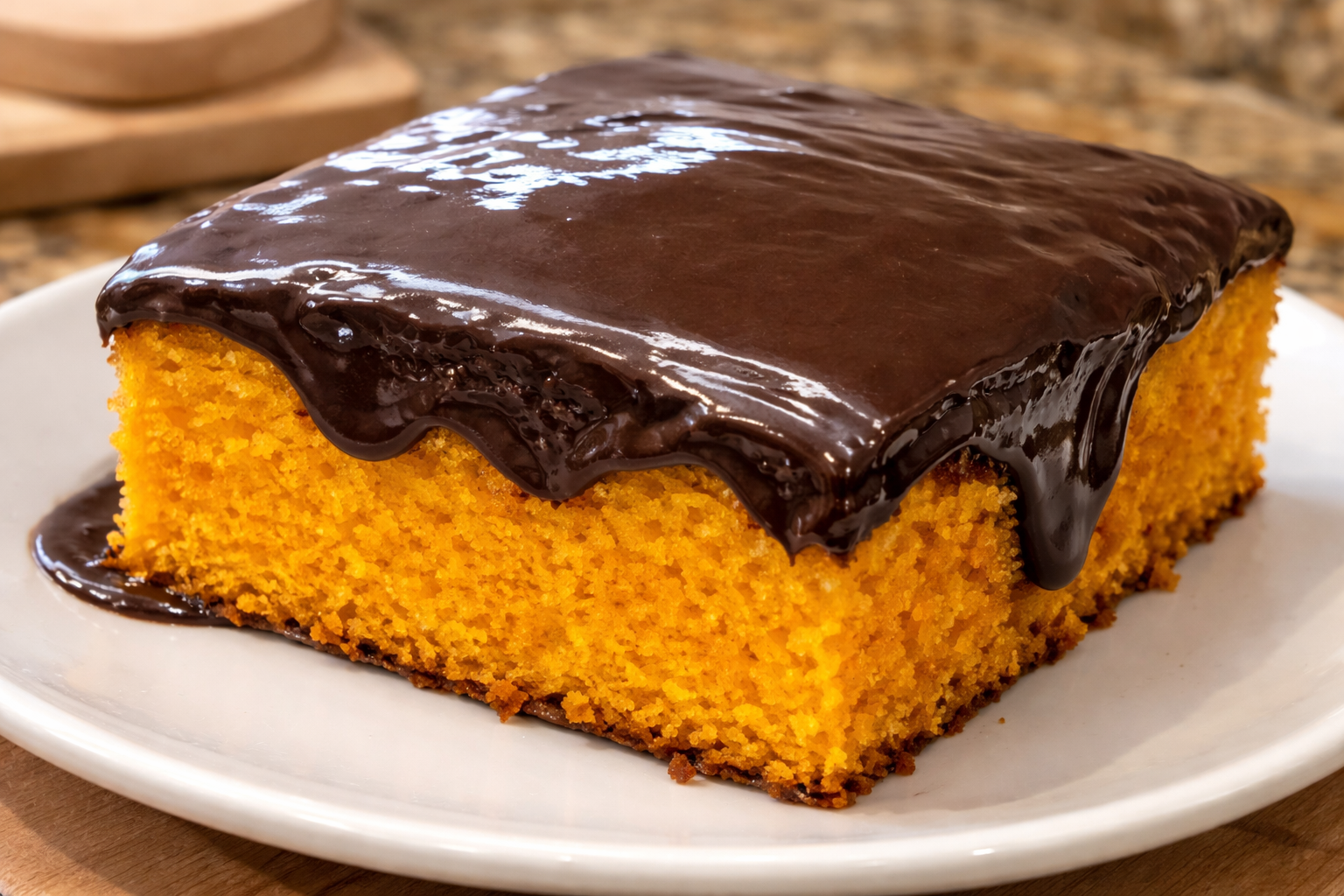 Bolo de Cenoura Macio e Molhadinho com Cobertura Cremosa de Chocolate
